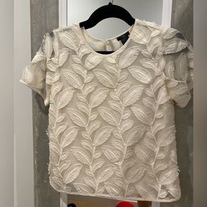 White Ivory Flower Petal Top from Ann Taylor